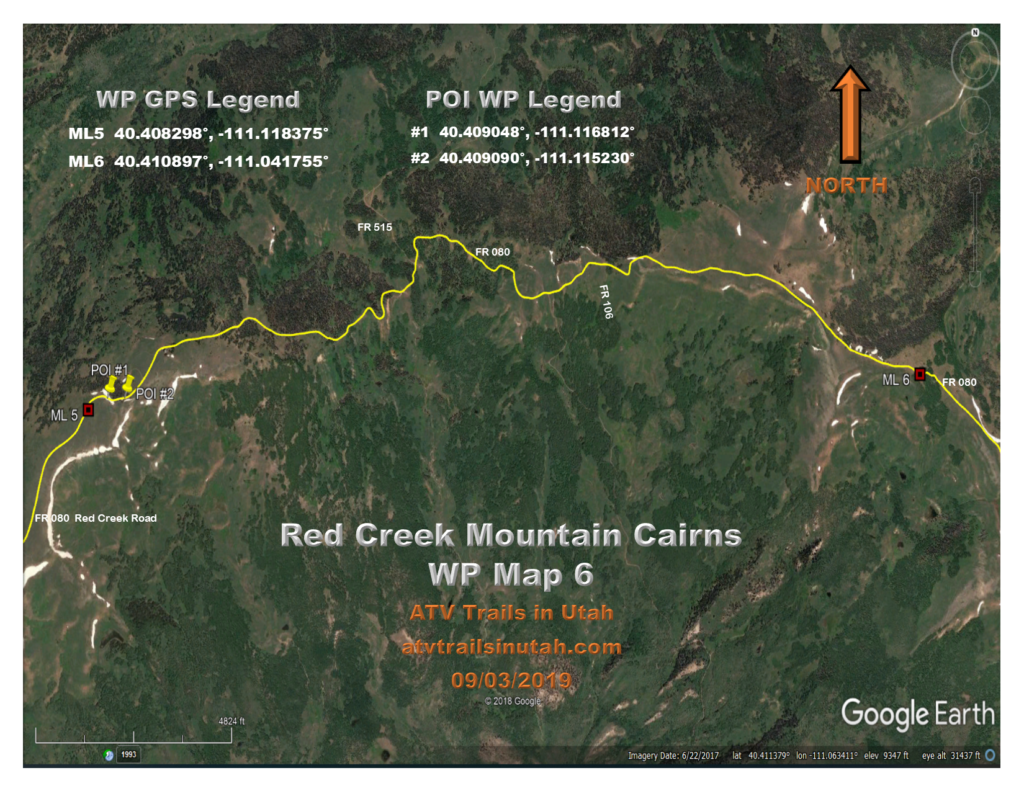 Red Creek Mountain WP Map 6 | ATVTrailsInUtah.com